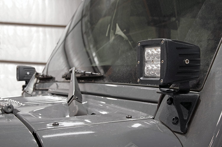 LED Light Mount | Lower Windshield | Pod | Jeep Wrangler JK/Wrangler Unlimited (07-18) by Rough Country