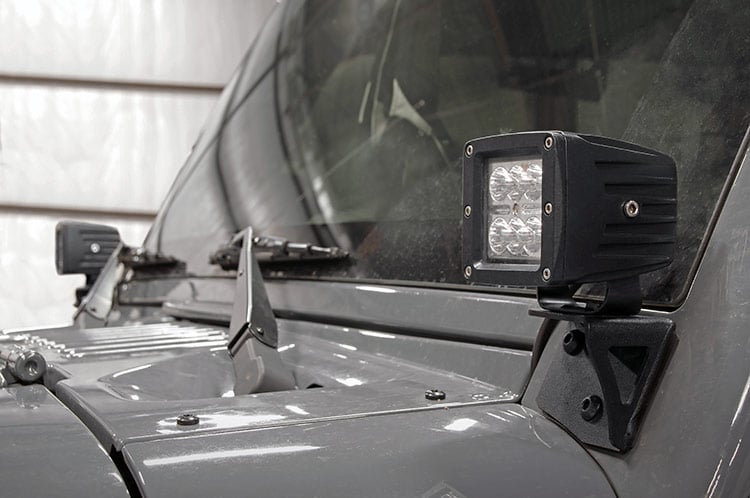 LED Light Mount | Lower Windshield | Pod | Jeep Wrangler JK/Wrangler Unlimited (07-18) by Rough Country