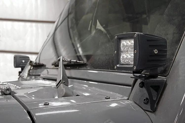LED Light Mount | Lower Windshield | Pod | Jeep Wrangler JK/Wrangler Unlimited (07-18) by Rough Country