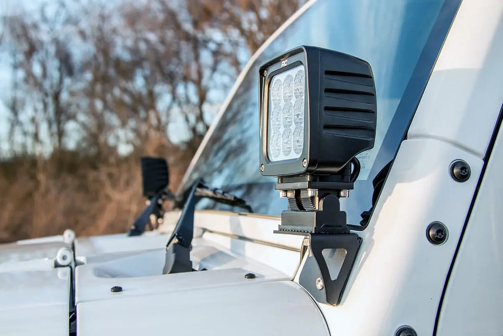 Light Mounts | Lower Windshield | Jeep Wrangler JK/Wrangler Unlimited (07-18) by Rough Country