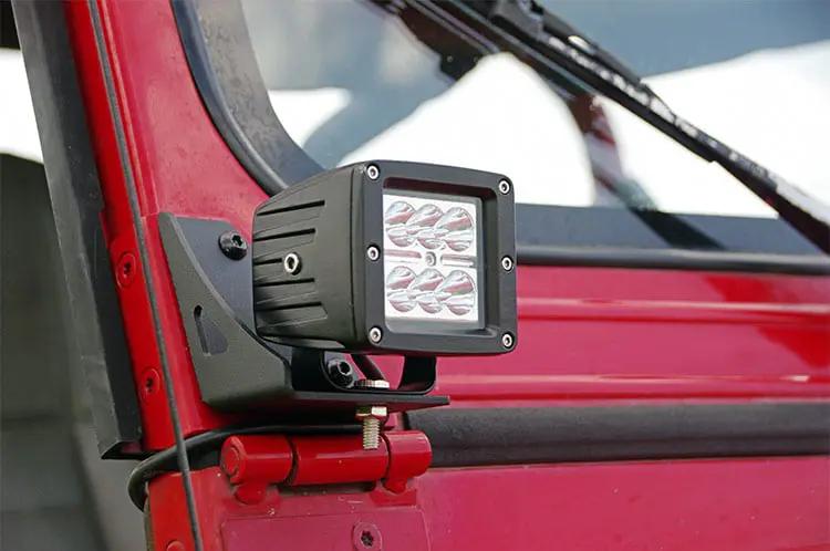 LED Light Mount | Lower Windshield | Pod Pair | Jeep Wrangler YJ 4WD (87-95) by Rough Country