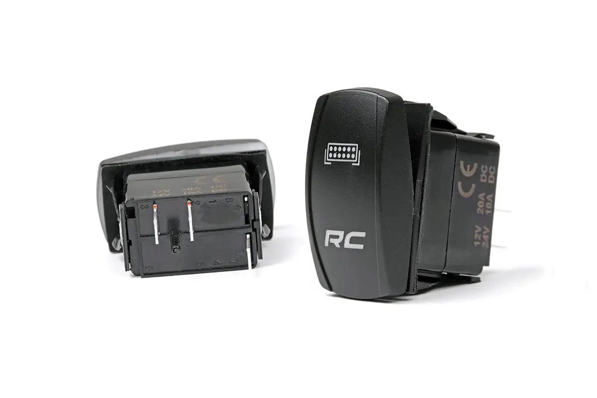 Rocker Switch | 2x1 with Logo | Blue Back Light by Rough Country