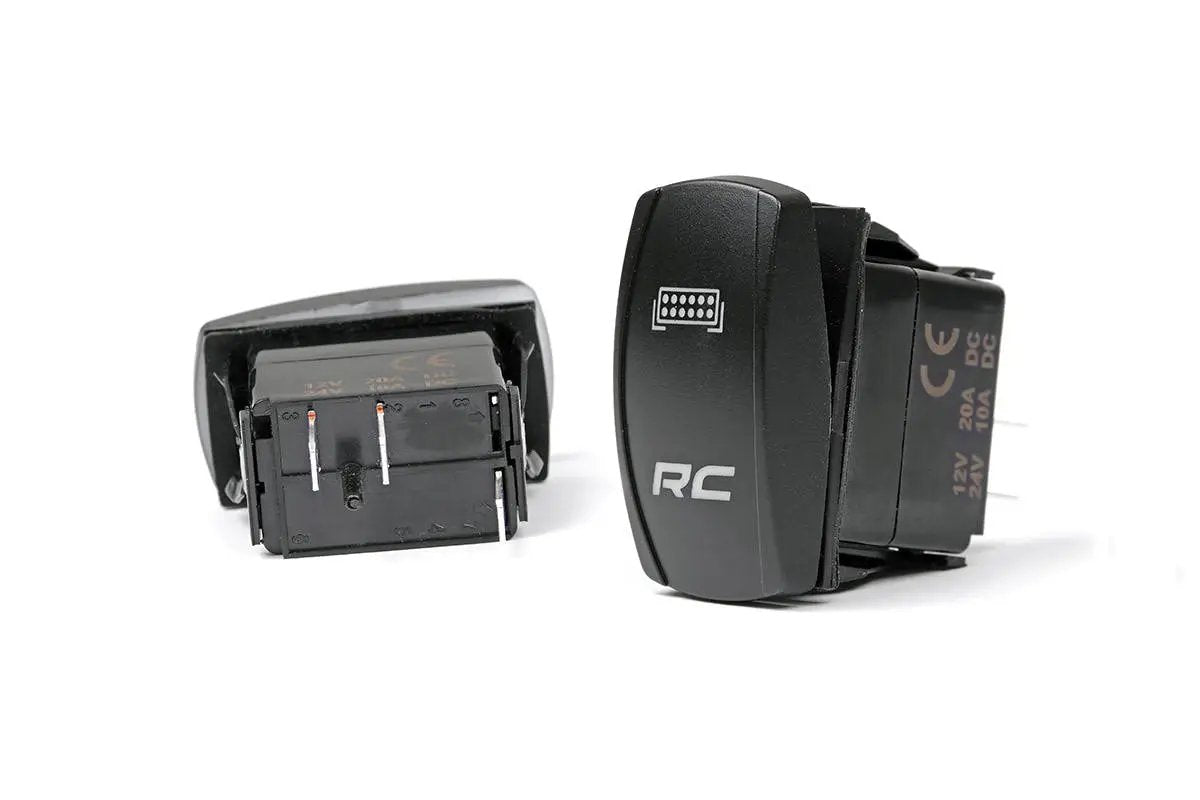 Rocker Switch | 2x1 with Logo | Blue Back Light by Rough Country