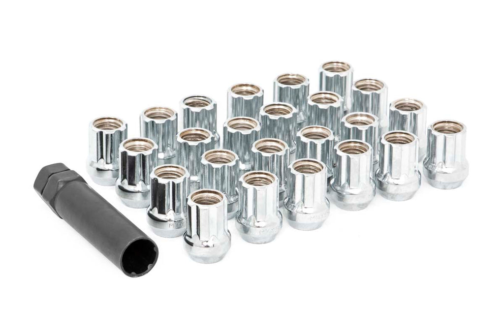 M14 x 2.0 Lug Nut Set of 24 | Chrome | Open End by Rough Country