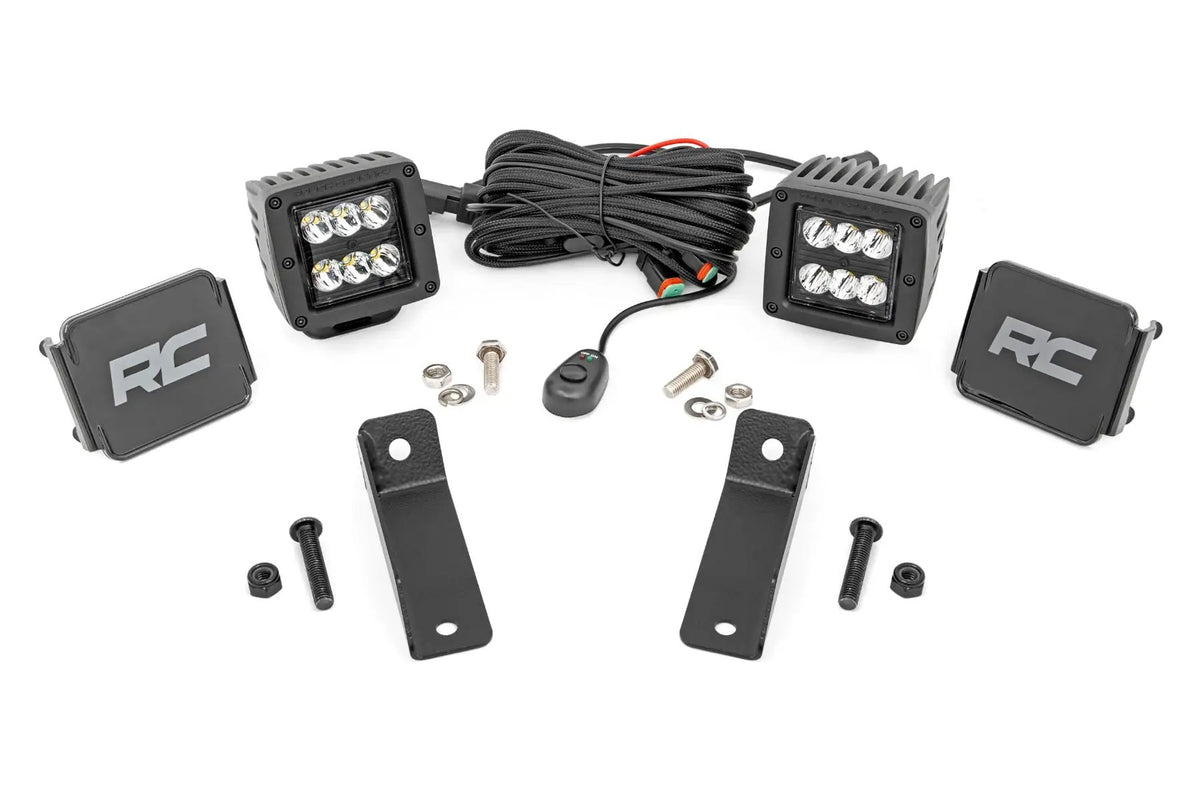 LED Light Kit | Rear Mount | 2" Black Pair | Spot | Can-Am Maverick Sport 1000R by Rough Country