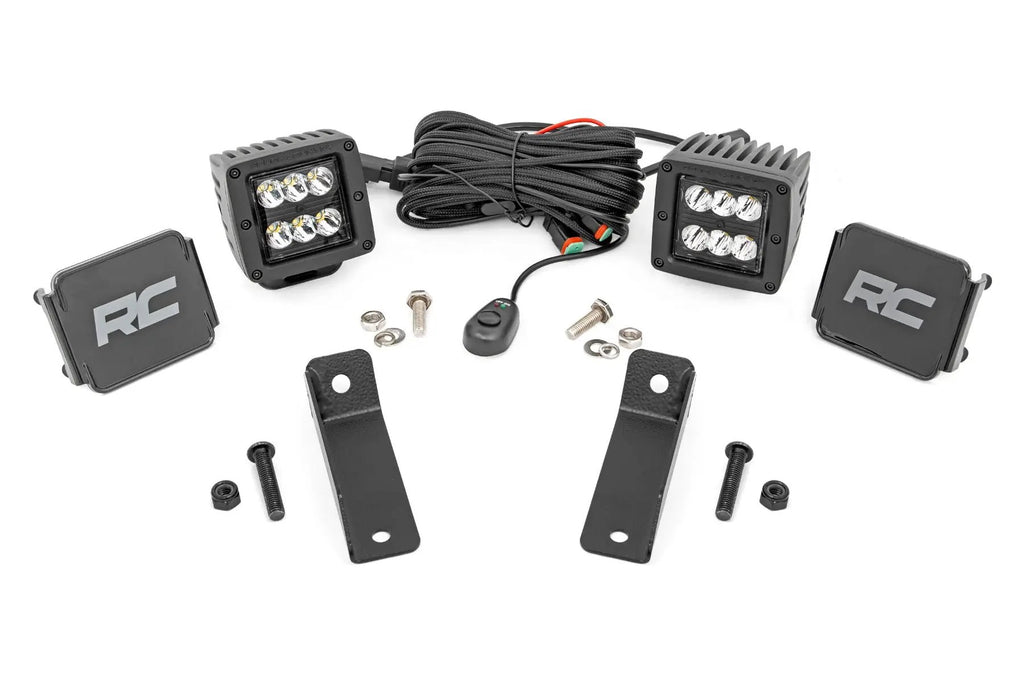 LED Light Kit | Rear Mount | 2" Black Pair | Spot | Can-Am Maverick Sport 1000R by Rough Country
