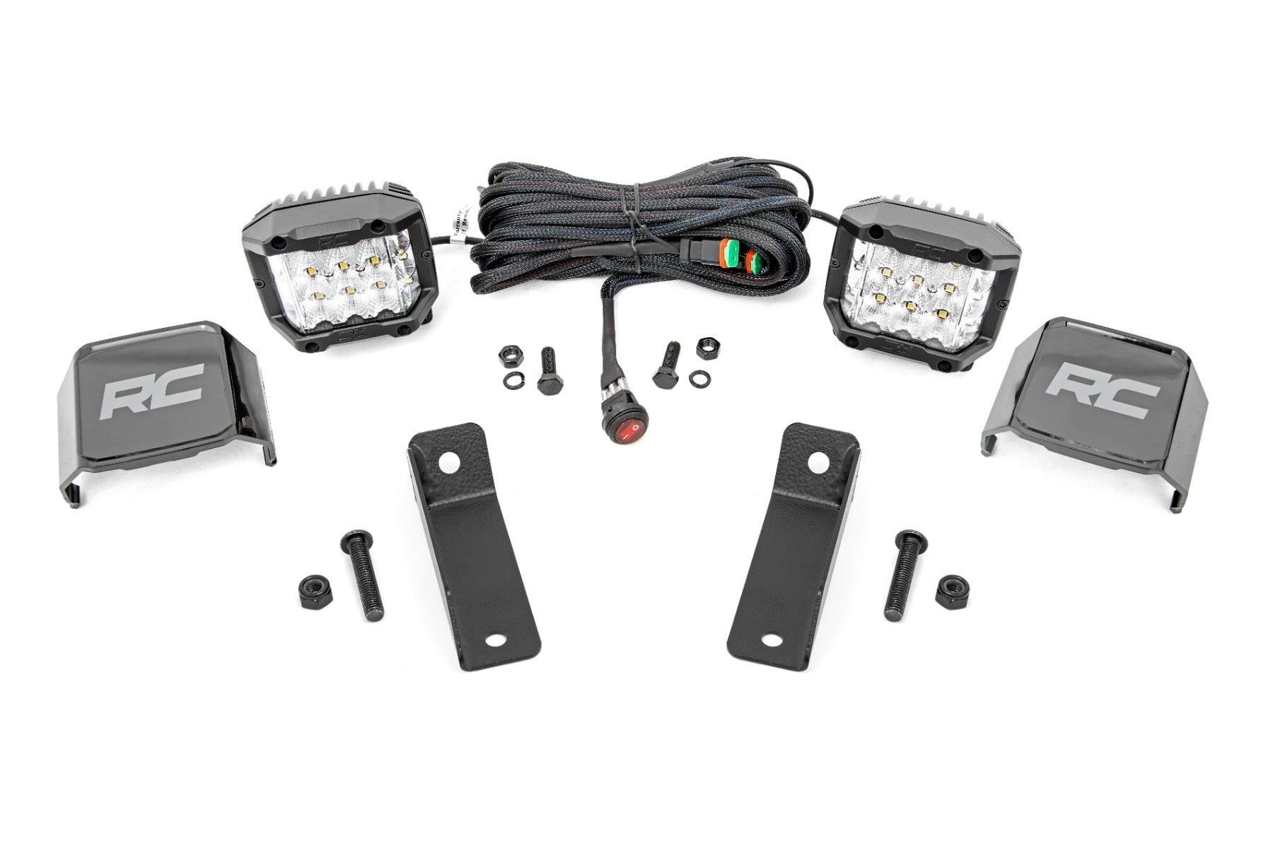 LED Light Kit | Rear Mount | 2" Chrome Pair | Wide Angle | Can-Am Maverick Sport 1000R by Rough Country