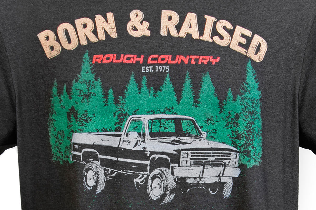 Rough Country T-Shirt | Born & Raised | Black | 2XL by Rough Country