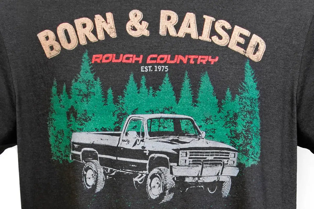 Rough Country T-Shirt | Born & Raised | Black | LG by Rough Country