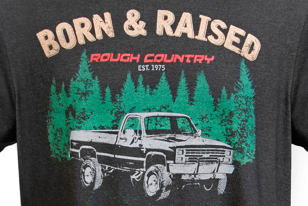 Rough Country T-Shirt | Born & Raised | Black | SM by Rough Country