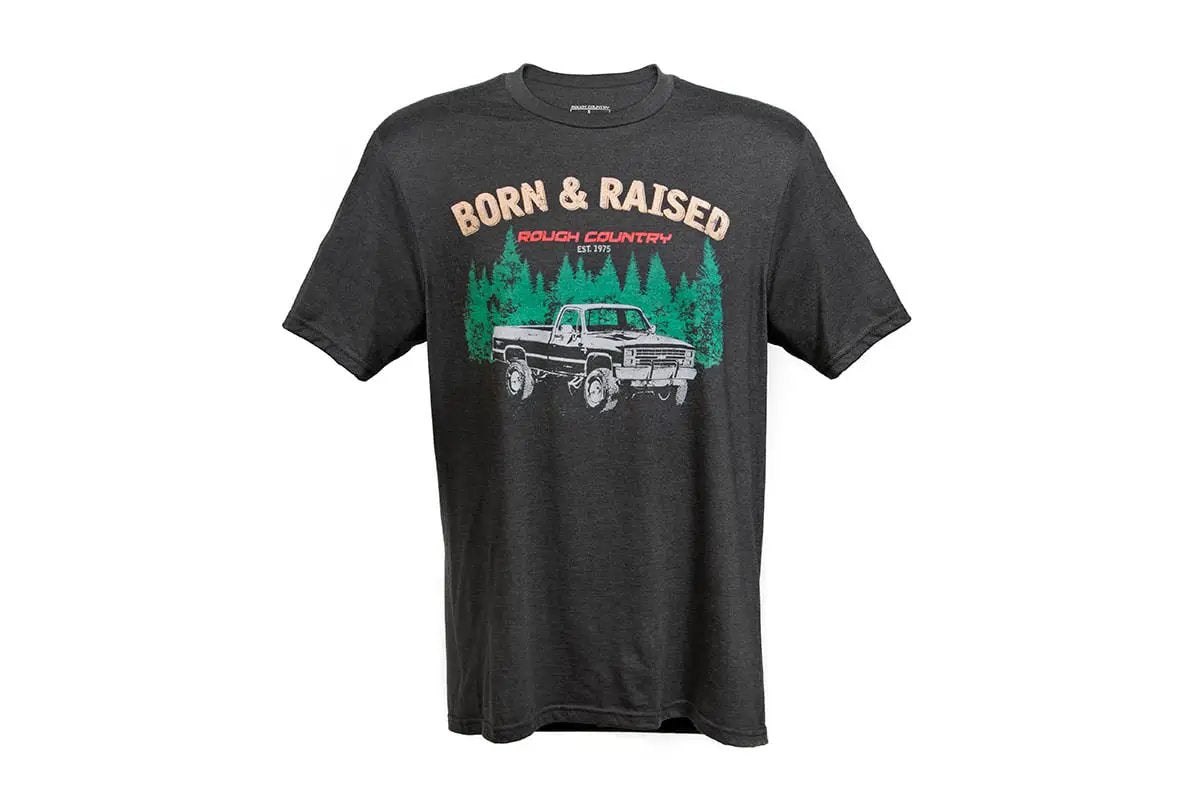 Rough Country T-Shirt | Born & Raised | Black | 2XL by Rough Country