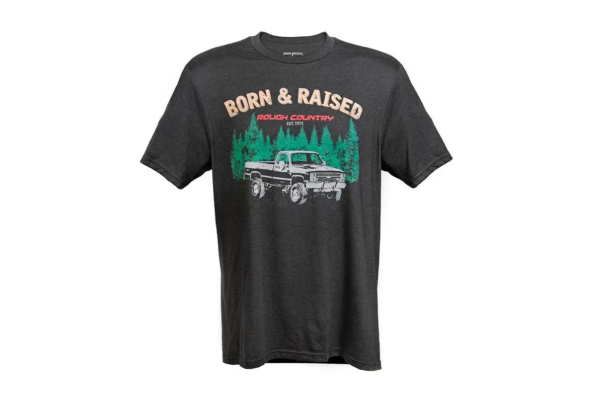 Rough Country T-Shirt | Born & Raised | Black | SM by Rough Country