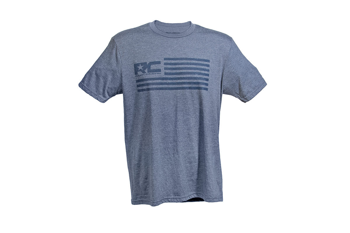 Rough Country T-Shirt | American Flag | Blue | XL by Rough Country