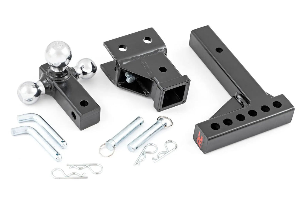Adjustable Trailer Hitch | 6 Inch Drop | Multi-Ball Mount | Fits 2 Inch Receiver by Rough Country
