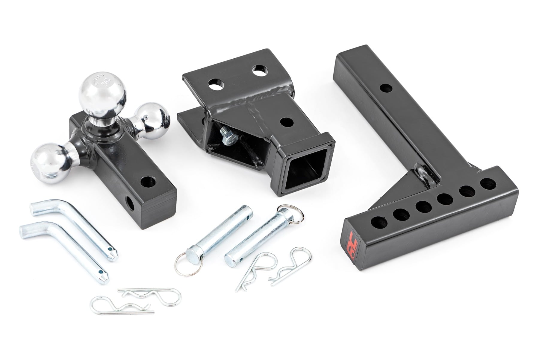 Adjustable Trailer Hitch | 6 Inch Drop | Multi-Ball Mount | Fits 2 Inch Receiver by Rough Country
