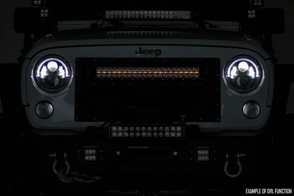 8 Inch Black Series LED Light Bar | Single Row | Amber DRL by Rough Country