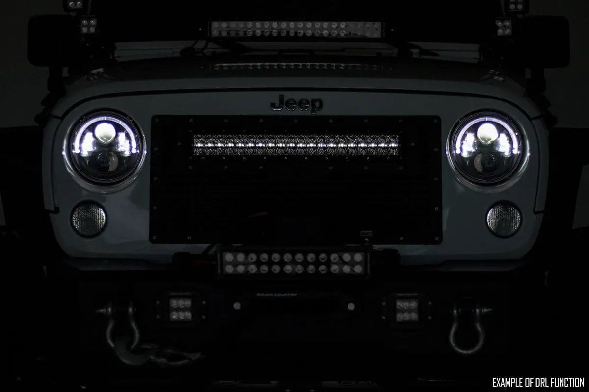 Mesh Grille | 30" Dual Row LED | Black | White DRL | GMC Sierra 1500 (14-15) by Rough Country
