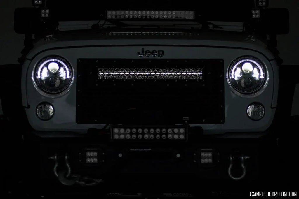 Mesh Grille | 30" Dual Row LED | Black | Amber DRL | GMC Sierra 1500 (14-15) by Rough Country