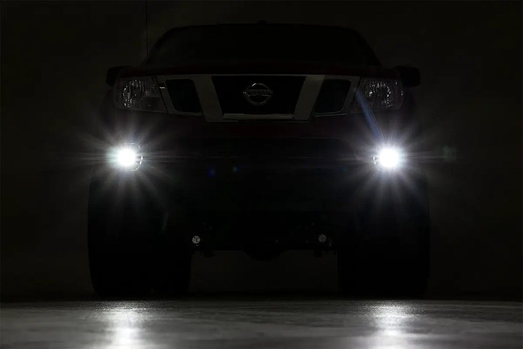 LED Light Kit | Fog Mount | 2" Black Pair | Spot | Nissan Frontier (05-20) by Rough Country