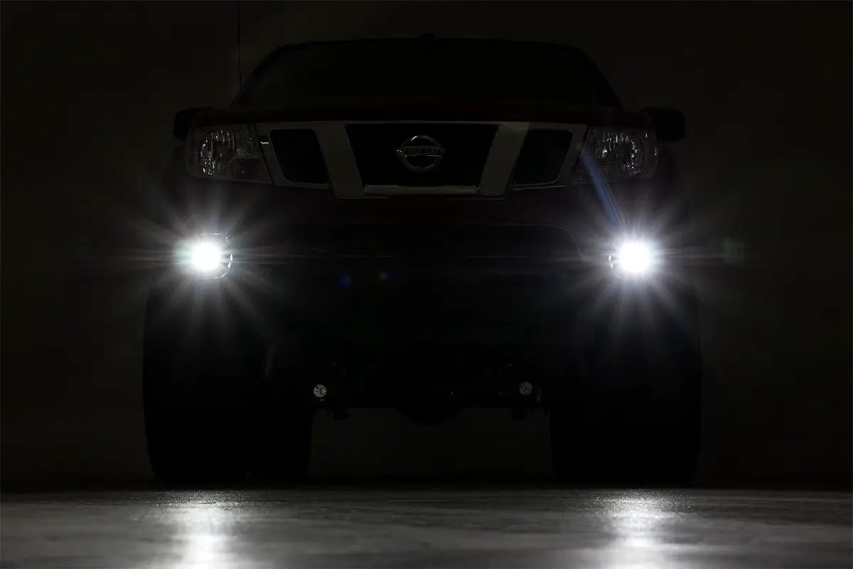 LED Light Kit | Fog Mount | 2" Black Pair | Spot | Nissan Frontier (05-20) by Rough Country
