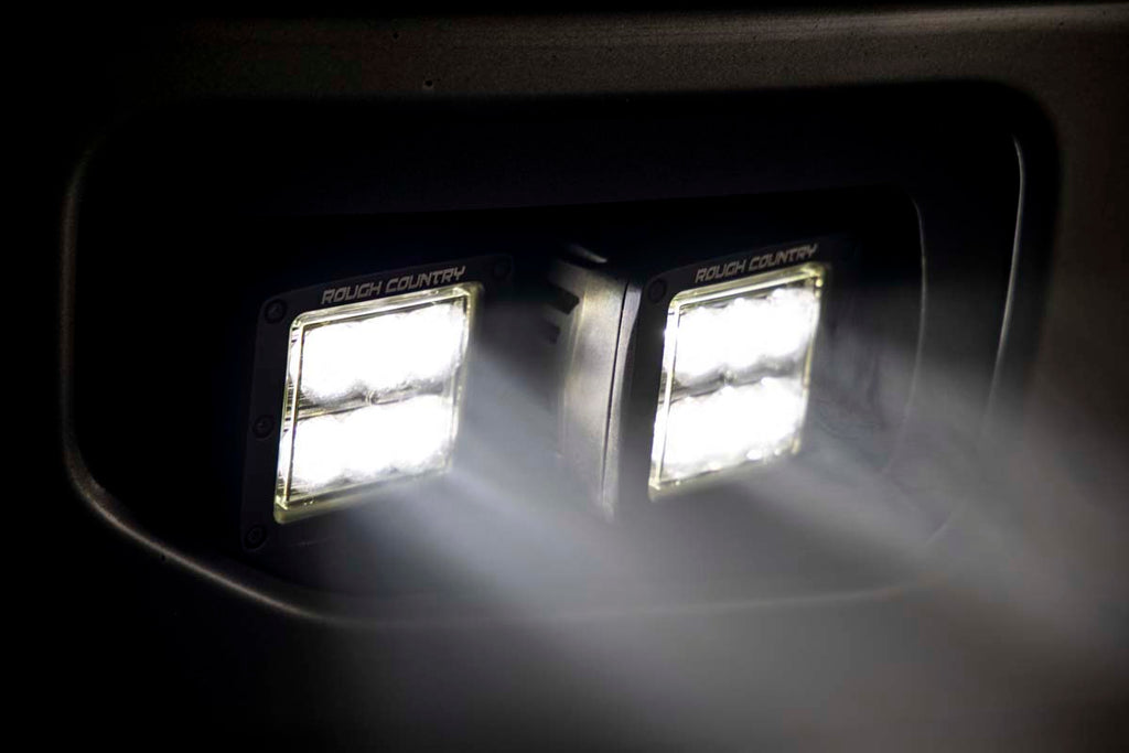 LED Light Kit | Fog Mount | Dual 2" Black Pairs | SAE | Ford F-150 (15-17) by Rough Country