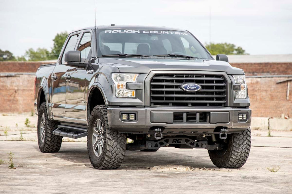 LED Light Kit | Fog Mount | Dual 2" Black Pairs | SAE | Ford F-150 (15-17) by Rough Country