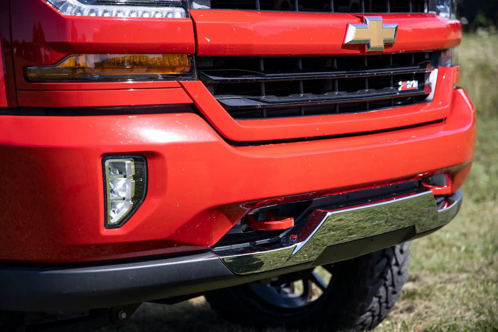 Tow Hooks | Forged | Red | Chevy Silverado 1500 2WD/4WD (2014-2018 & Classic) by Rough Country