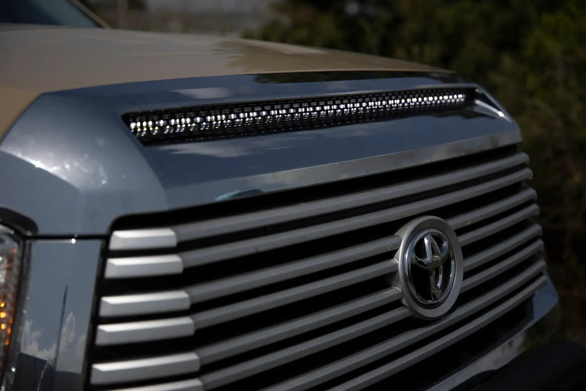 LED Light Kit | Hood Bulge | 40" White/Amber Strip | Toyota Tundra (14-21) by Rough Country