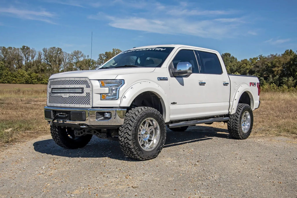 Oval Nerf Step | Crew Cab | Black | Ford F-150/Lightning/F-250/F-350/Raptor (15-26) by Rough Country