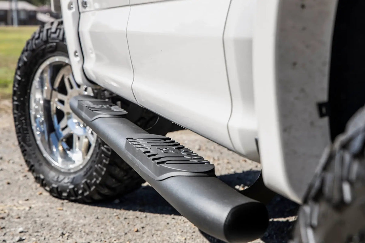 Oval Nerf Step | Crew Cab | Black | Ford F-150/Lightning/F-250/F-350/Raptor (15-26) by Rough Country