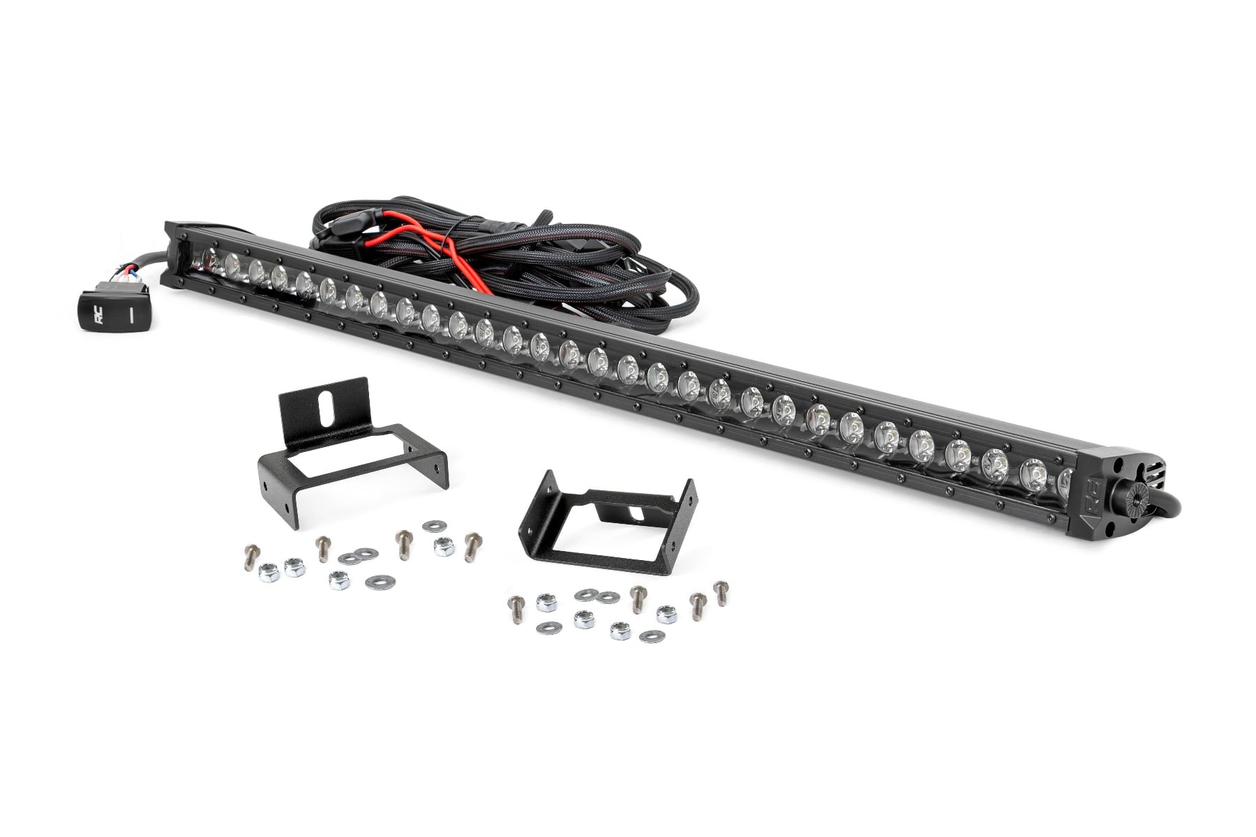 LED Light Kit | Grill | 30" Black Single Row | White DRL | Ford F-250/F-350 Super Duty (11-16) by Rough Country