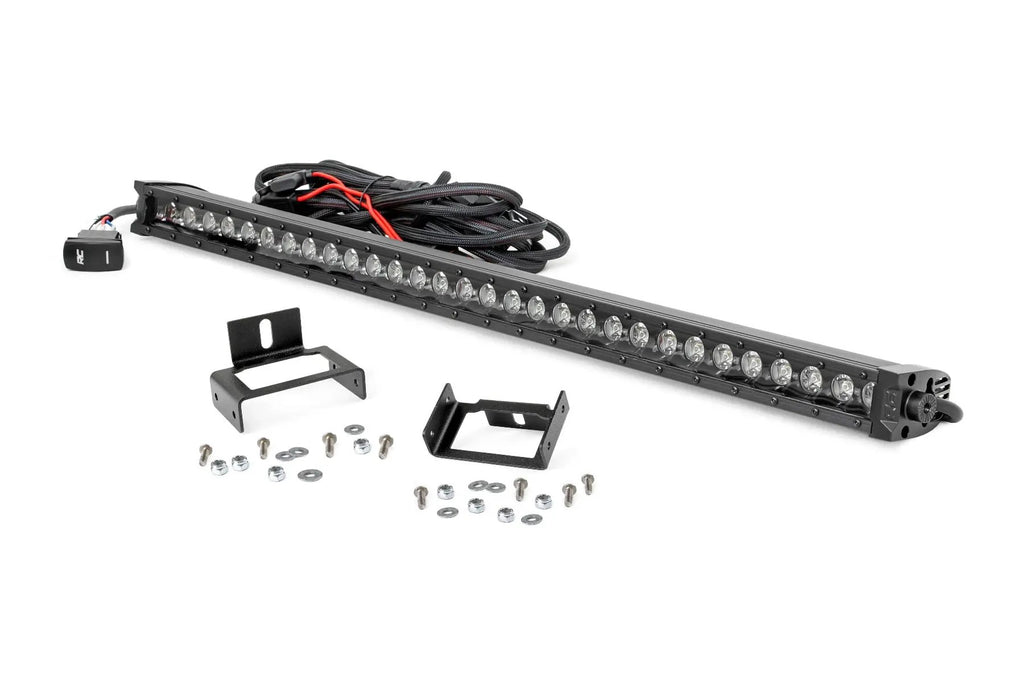 LED Light Kit | Grill | 30" Black Single Row | White DRL | Ford F-250/F-350 Super Duty (11-16) by Rough Country