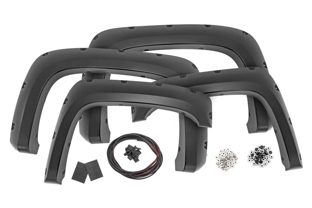 Pocket Fender Flares | GBA Black | Chevy Silverado 1500/2500HD/3500HD (07-14) by Rough Country
