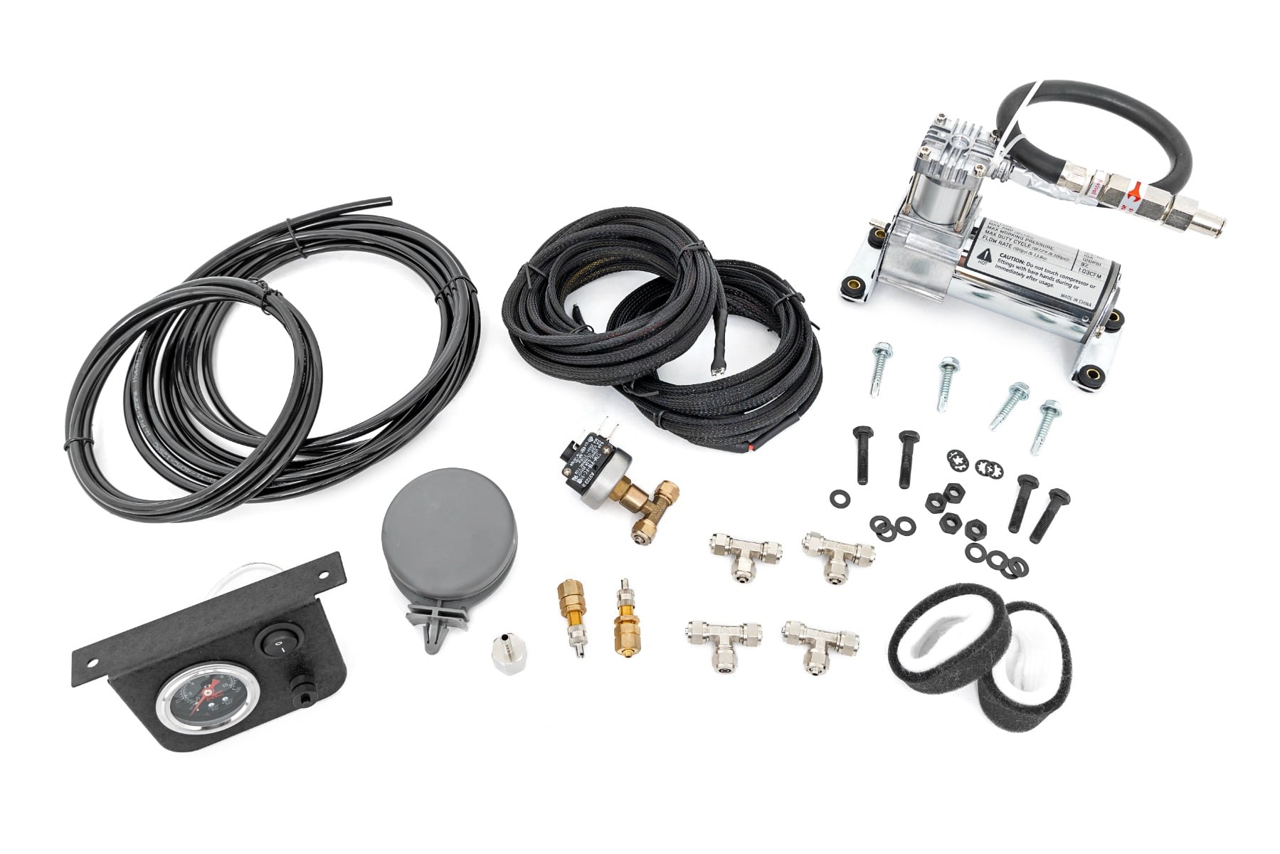 Onboard Air Bag Compressor Kit w/Gauge by Rough Country