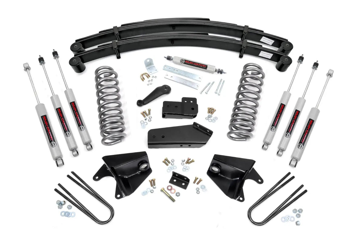 4 Inch Lift Kit | Quad Front Shocks | Rear Springs | Ford Bronco 4WD (80-96) by Rough Country