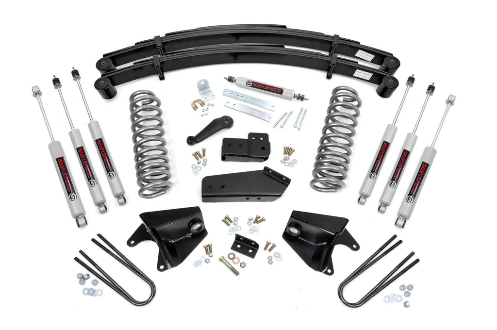 4 Inch Lift Kit | Quad Front Shocks | Rear Springs | Ford Bronco 4WD (80-96) by Rough Country