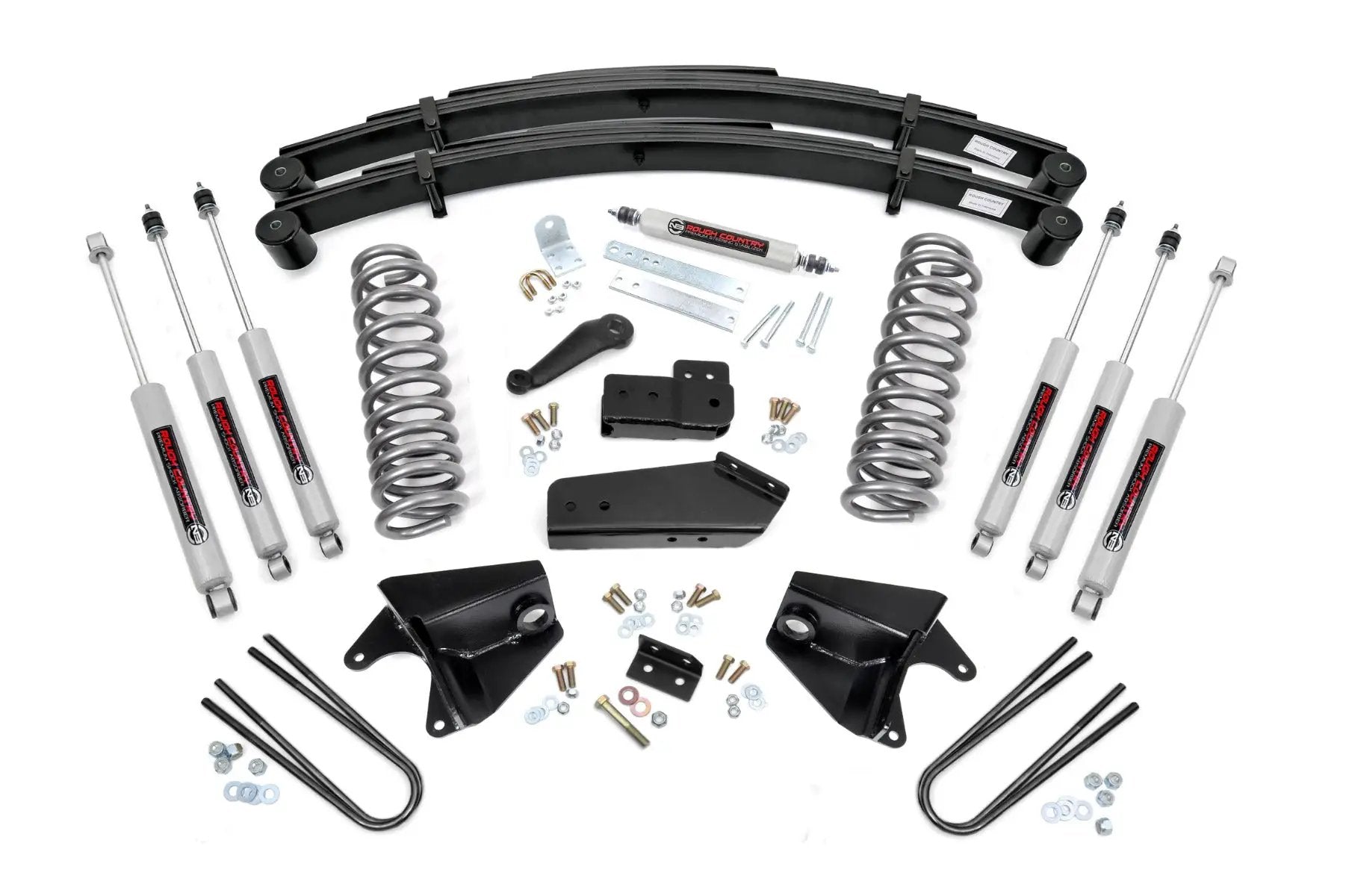 4 Inch Lift Kit | Quad Front Shocks | Rear Springs | Ford Bronco 4WD (80-96) by Rough Country