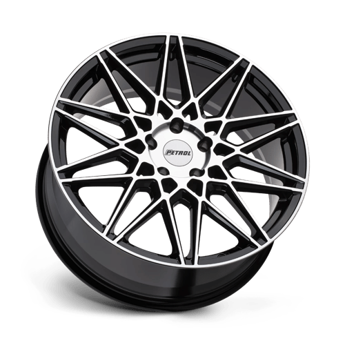 P3C 17X8 5X4.25 72.1 +40 G-BLK-MACH by Petrol Wheels