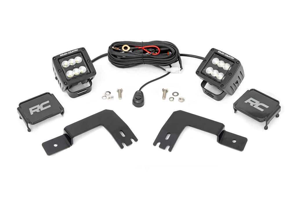 LED Light | Under Bed Mount | 2" Black Pair | Flood | Polaris XPEDITION ADV 5 by Rough Country