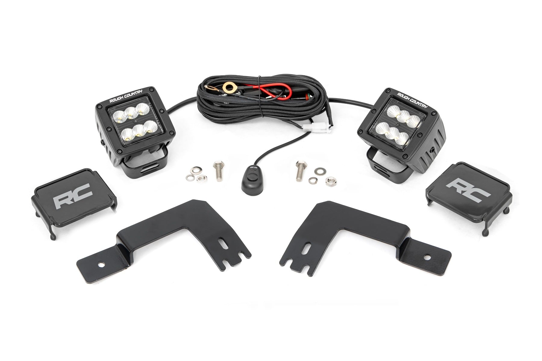 LED Light | Under Bed Mount | 2" Black Pair | Flood | Polaris XPEDITION ADV 5 by Rough Country