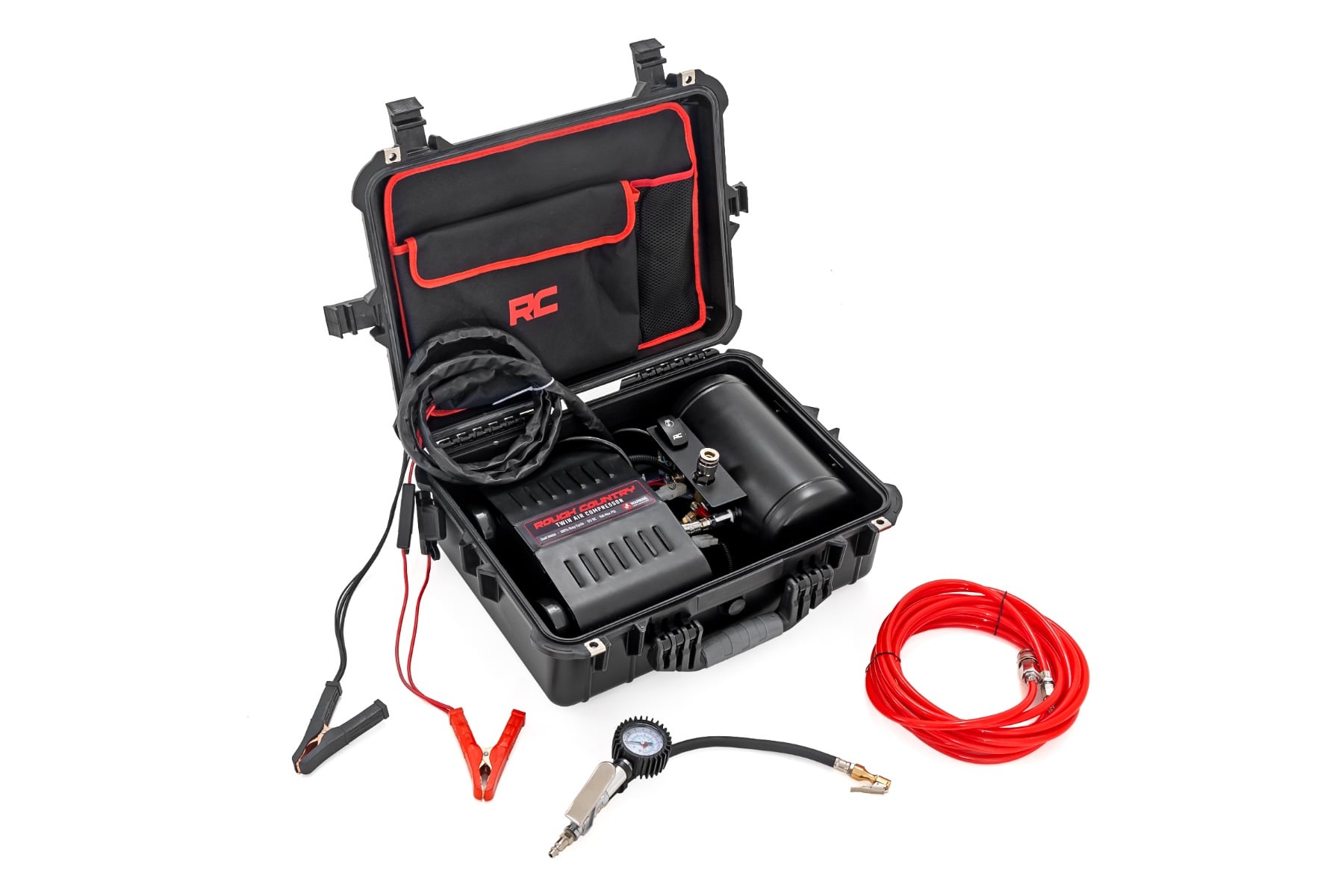 Portable Twin Motor Air Compressor w/Carry Case | 12 Volt | 150PSI | 6.16 CFM by Rough Country