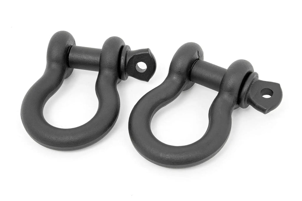 D Ring Shackles | Cast | 3/4" Pin | Pair | Black by Rough Country