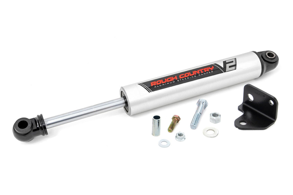 V2 Steering Stabilizer | Relocation Bracket | Jeep Wrangler JK/Wrangler Unlimited (07-18) by Rough Country