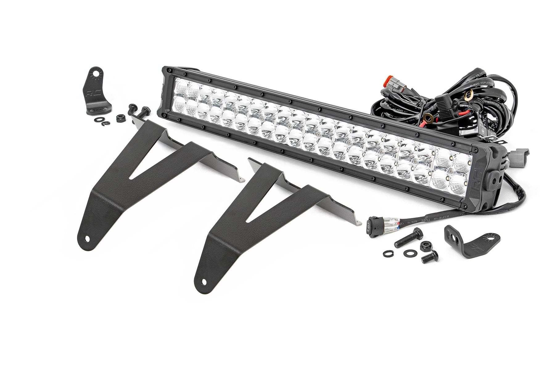 LED Light Kit | Bumper Mount | 20" Chrome Dual Row | Amber DRL | Ram 1500 (19-24) by Rough Country
