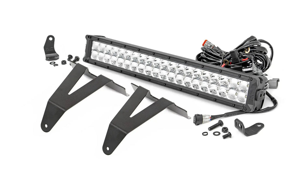 LED Light Kit | Bumper Mount | 20" Chrome Dual Row | Amber DRL | Ram 1500 (19-24) by Rough Country