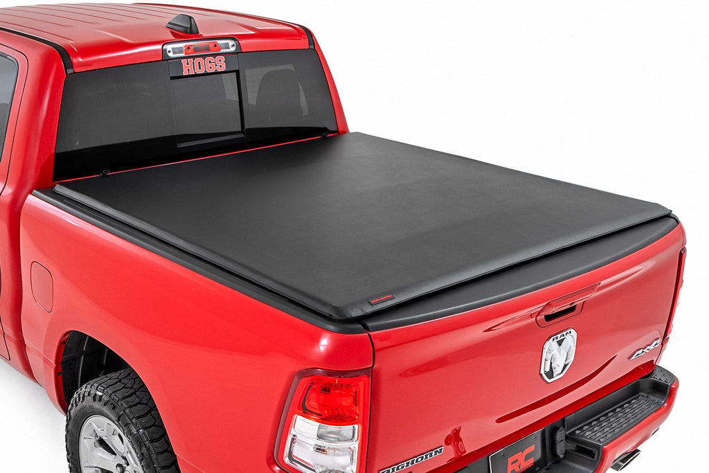 Soft Roll Up Bed Cover | 6'4" Bed | No Rambox | Ram 1500/2500/3500 (10-25 & Classic) by Rough Country