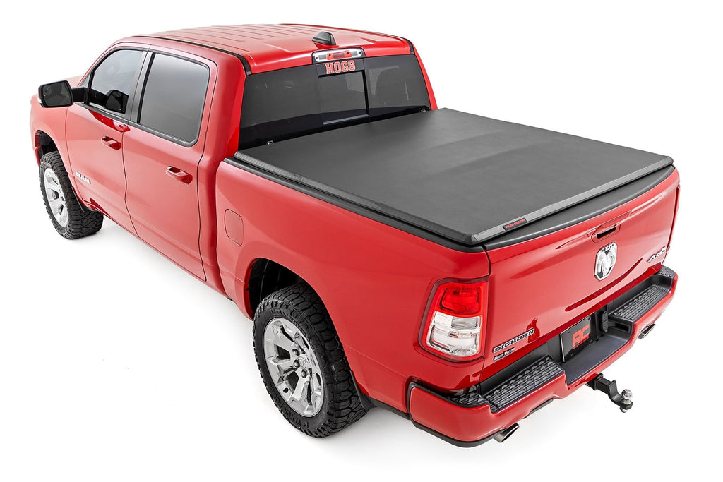 Soft Tri-Fold Bed Cover | 6'4" Bed | Ram 1500 (19-26)/1500 TRX (21-24) by Rough Country
