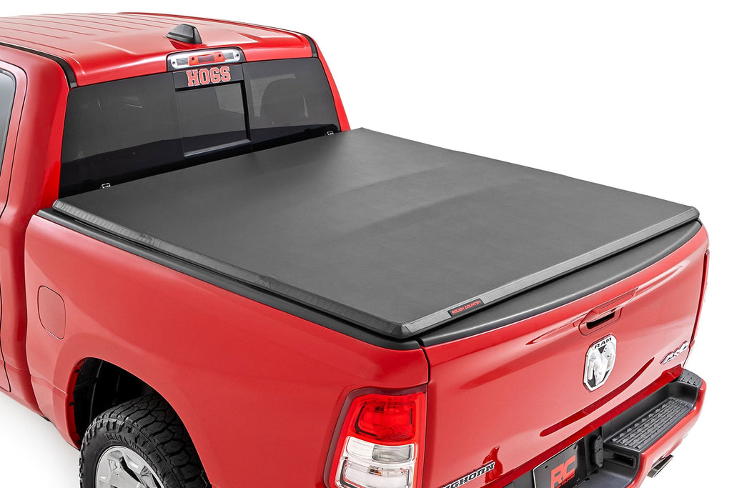 Soft Tri-Fold Bed Cover | 5'7" Bed | Ram 1500 (19-26)/1500 TRX (21-24) by Rough Country