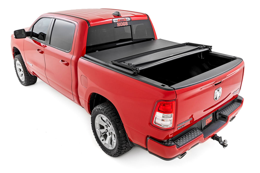 Soft Tri-Fold Bed Cover | 5'7" Bed | Ram 1500 (19-26)/1500 TRX (21-24) by Rough Country