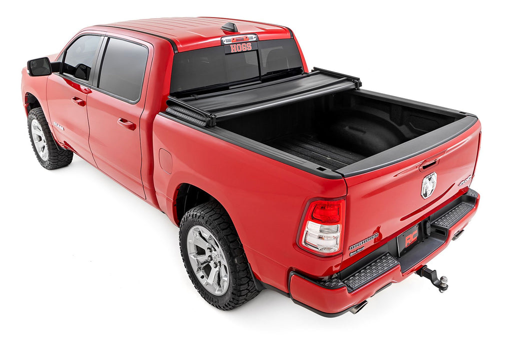 Soft Tri-Fold Bed Cover | 6'4" Bed | Ram 1500 (19-26)/1500 TRX (21-24) by Rough Country